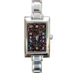Christmas Lights Rectangle Italian Charm Watch