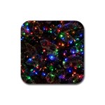 Christmas Lights Rubber Square Coaster (4 pack)