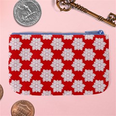 Christmas Snowflakes Background Pattern Large Coin Purse from ArtsNow.com Back