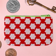 Christmas Snowflakes Background Pattern Large Coin Purse from ArtsNow.com Back