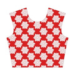 Christmas Snowflakes Background Pattern Cotton Crop Top from ArtsNow.com Front