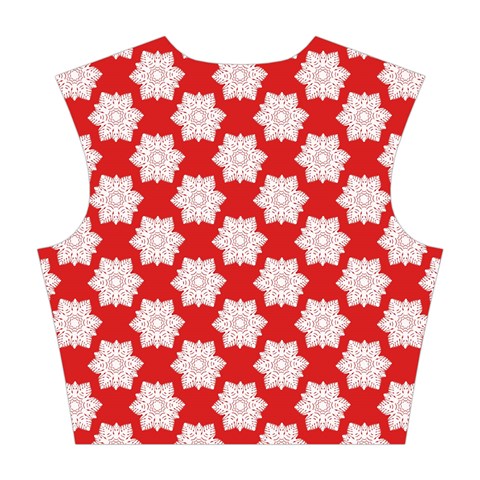 Christmas Snowflakes Background Pattern Cotton Crop Top from ArtsNow.com Back