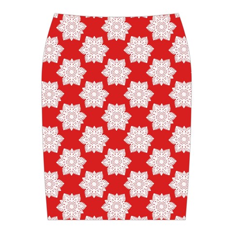 Christmas Snowflakes Background Pattern Midi Wrap Pencil Skirt from ArtsNow.com Back