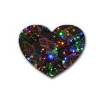 Christmas Lights Rubber Coaster (Heart)