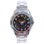 Christmas Lights Stainless Steel Analogue Watch