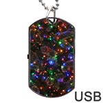 Christmas Lights Dog Tag USB Flash (One Side)