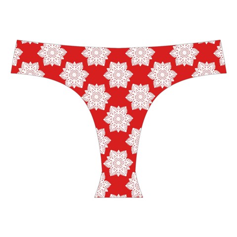 Christmas Snowflakes Background Pattern Cross Back Hipster Bikini Set from ArtsNow.com Front Under