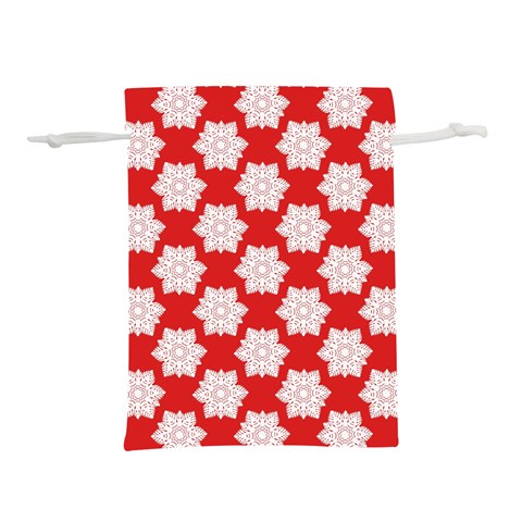 Christmas Snowflakes Background Pattern Lightweight Drawstring Pouch (M) from ArtsNow.com Front