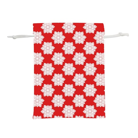 Christmas Snowflakes Background Pattern Lightweight Drawstring Pouch (L) from ArtsNow.com Front