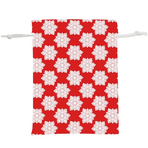Christmas Snowflakes Background Pattern Lightweight Drawstring Pouch (XL) from ArtsNow.com Front