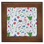 New Year Christmas Winter Pattern Framed Tile