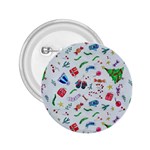 New Year Christmas Winter Pattern 2.25  Buttons