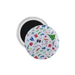 New Year Christmas Winter Pattern 1.75  Magnets