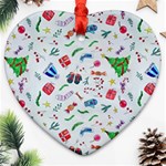 New Year Christmas Winter Pattern Ornament (Heart)