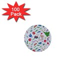 New Year Christmas Winter Pattern 1  Mini Buttons (100 pack) 