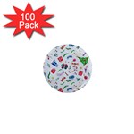 New Year Christmas Winter Pattern 1  Mini Magnets (100 pack) 