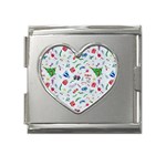 New Year Christmas Winter Pattern Mega Link Heart Italian Charm (18mm)
