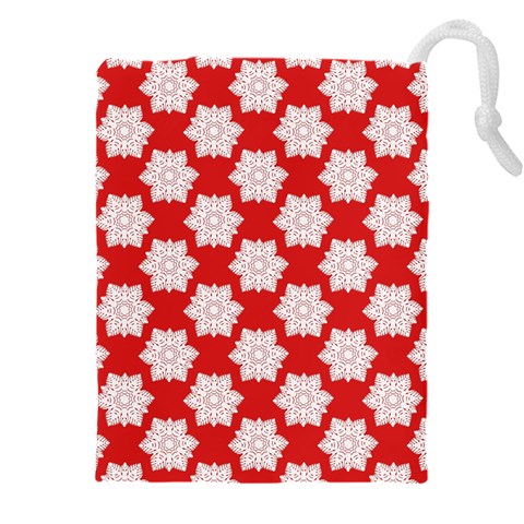 Christmas Snowflakes Background Pattern Drawstring Pouch (5XL) from ArtsNow.com Front