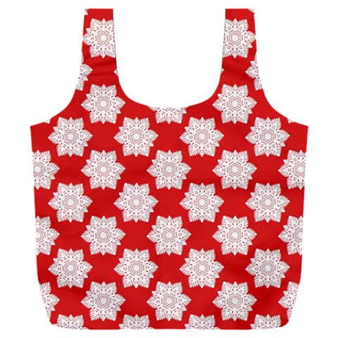 Christmas Snowflakes Background Pattern Full Print Recycle Bag (XXL) from ArtsNow.com Back