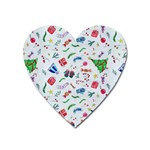 New Year Christmas Winter Pattern Heart Magnet