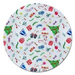 New Year Christmas Winter Pattern Magnet 5  (Round)