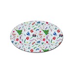 New Year Christmas Winter Pattern Sticker Oval (100 pack)
