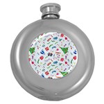 New Year Christmas Winter Pattern Round Hip Flask (5 oz)