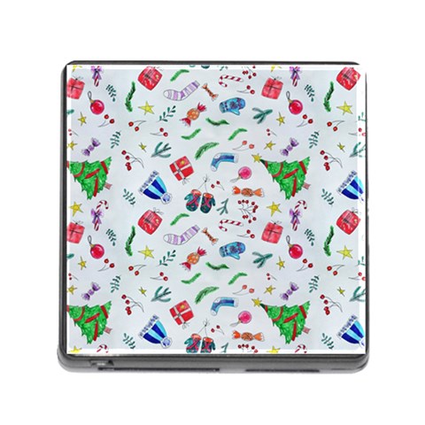 New Year Christmas Winter Pattern Memory Card Reader (Square 5 Slot) from ArtsNow.com Front