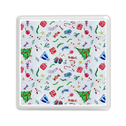 New Year Christmas Winter Pattern Memory Card Reader (Square) from ArtsNow.com Front