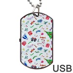 New Year Christmas Winter Pattern Dog Tag USB Flash (One Side)