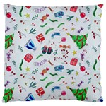 New Year Christmas Winter Pattern Large Cushion Case (Two Sides)