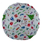 New Year Christmas Winter Pattern Large 18  Premium Round Cushions