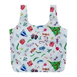 New Year Christmas Winter Pattern Full Print Recycle Bag (L)