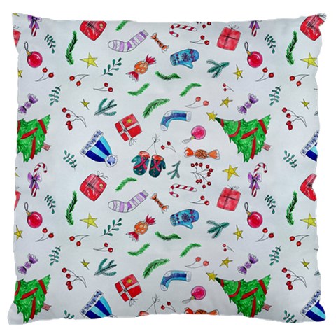 New Year Christmas Winter Pattern Standard Premium Plush Fleece Cushion Case (Two Sides) from ArtsNow.com Back