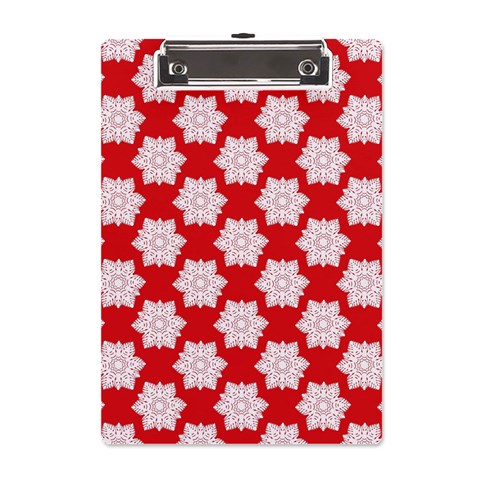 Christmas Snowflakes Background Pattern A5 Acrylic Clipboard from ArtsNow.com Front