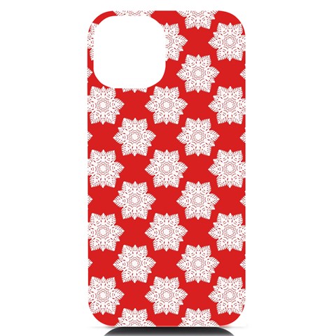 Christmas Snowflakes Background Pattern iPhone 14 Black UV Print Case from ArtsNow.com Front