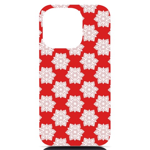 Christmas Snowflakes Background Pattern iPhone 14 Pro Black UV Print Case from ArtsNow.com Front