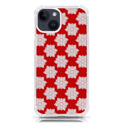 Christmas Snowflakes Background Pattern iPhone 14 TPU UV Print Case from ArtsNow.com Front