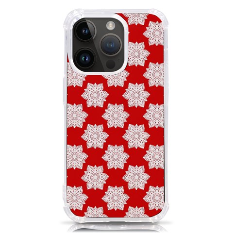Christmas Snowflakes Background Pattern iPhone 14 Pro TPU UV Print Case from ArtsNow.com Front