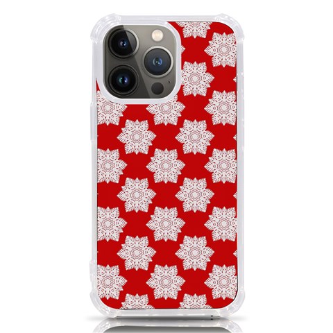 Christmas Snowflakes Background Pattern iPhone 13 Pro TPU UV Print Case from ArtsNow.com Front
