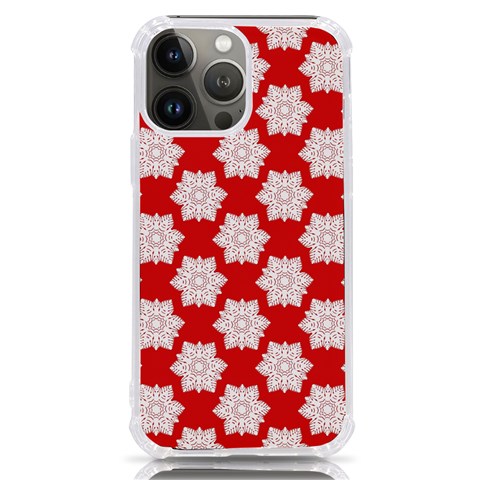 Christmas Snowflakes Background Pattern iPhone 13 Pro Max TPU UV Print Case from ArtsNow.com Front