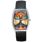 Tree Cosmic Spiritual Meditation Barrel Style Metal Watch