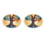 Tree Cosmic Spiritual Meditation Cufflinks (Oval)