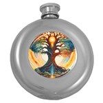 Tree Cosmic Spiritual Meditation Round Hip Flask (5 oz)