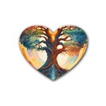 Tree Cosmic Spiritual Meditation Rubber Coaster (Heart)