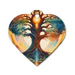 Tree Cosmic Spiritual Meditation Dog Tag Heart (Two Sides)
