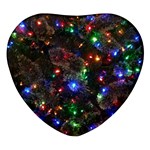 Christmas Lights Heart Glass Fridge Magnet (4 pack)