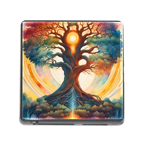 Tree Cosmic Spiritual Meditation Memory Card Reader (Square 5 Slot) from ArtsNow.com Front