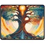 Tree Cosmic Spiritual Meditation Fleece Blanket (Medium)