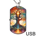 Tree Cosmic Spiritual Meditation Dog Tag USB Flash (One Side)